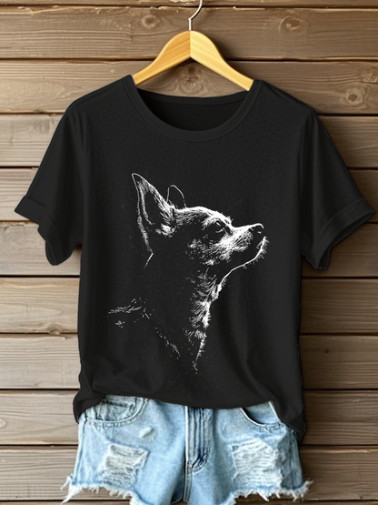 Women's Chihuahua Print Casual T-Shirt
