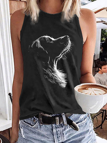 Women's Golden Retriever Printed Casual Vest