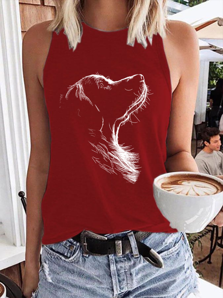 Women's Golden Retriever Printed Casual Vest