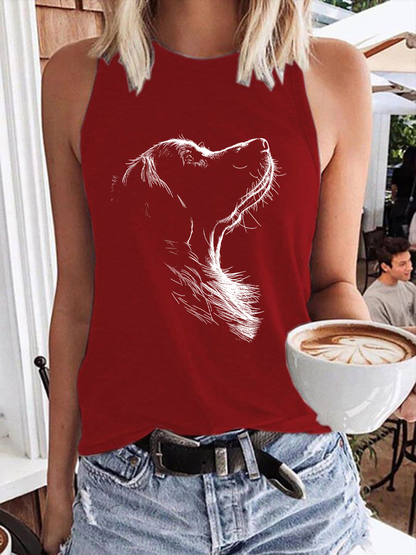 Women's Golden Retriever Printed Casual Vest