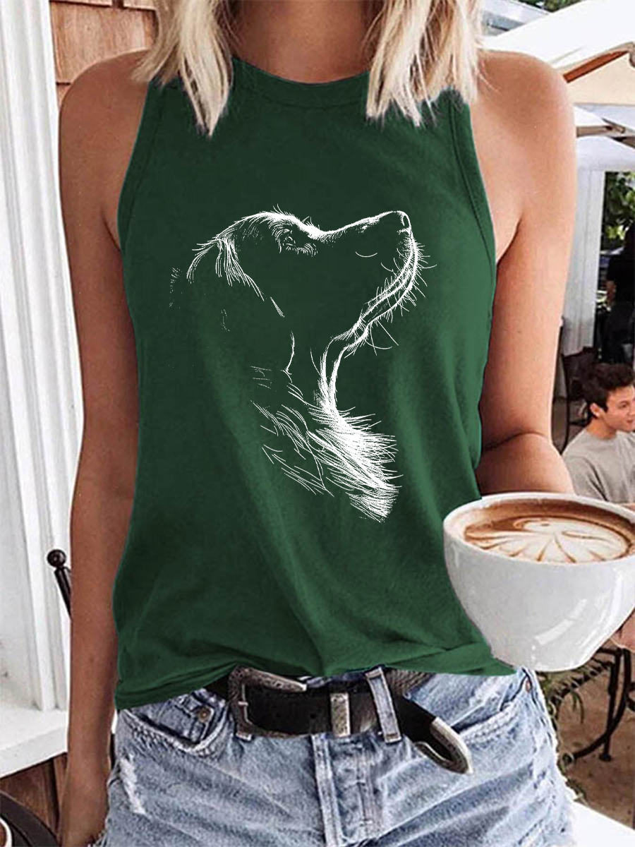 Women's Golden Retriever Printed Casual Vest