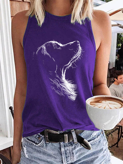 Women's Golden Retriever Printed Casual Vest