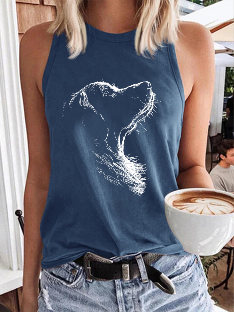 Women's Golden Retriever Printed Casual Vest