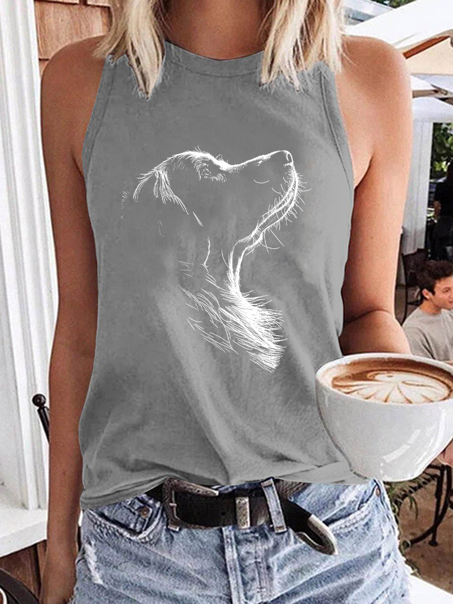 Women's Golden Retriever Printed Casual Vest