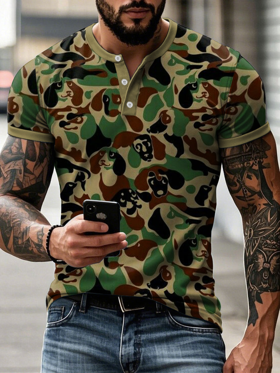 Men's Camouflage Dog T-shirt