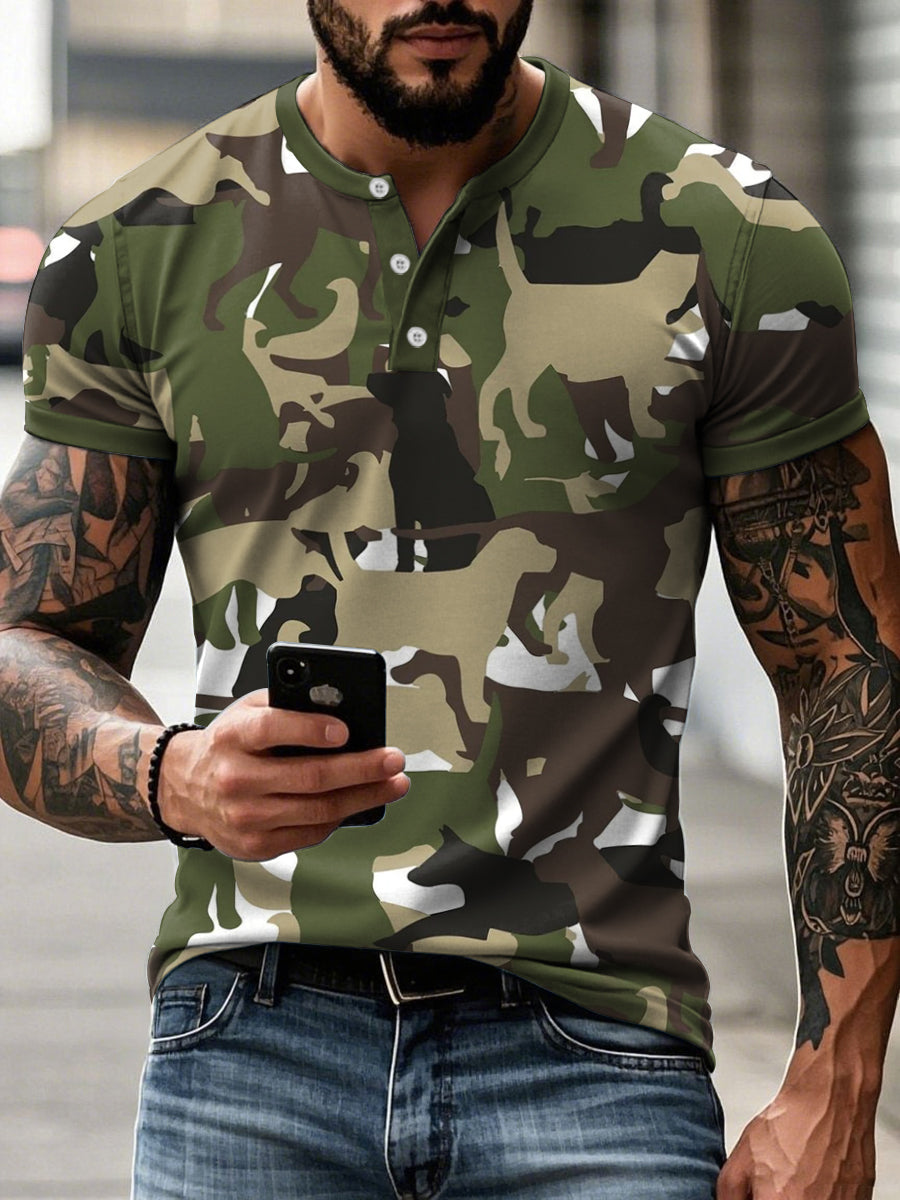 Men's Camouflage Dog T-shirt
