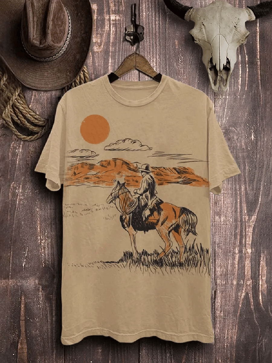 Women's Vintage Western Printed T-Shirt