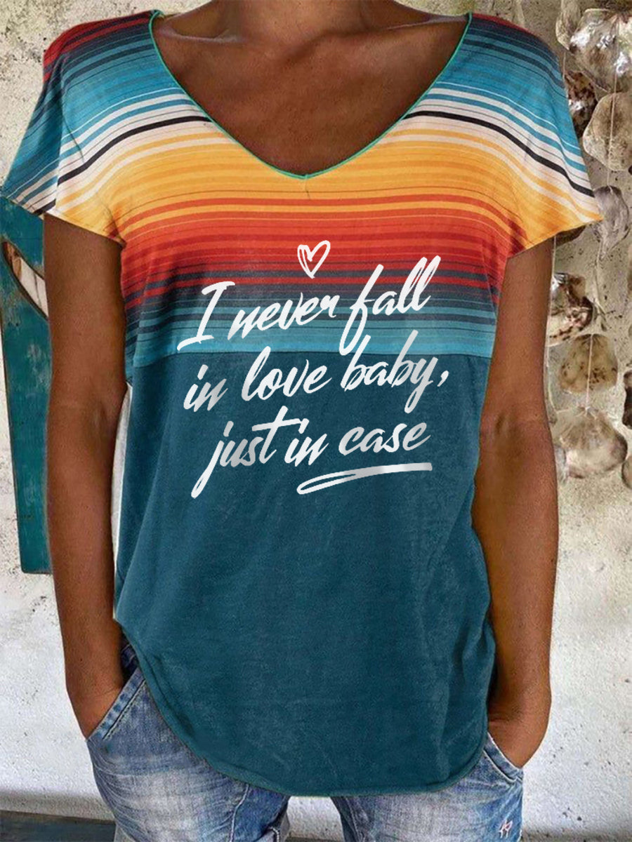 Women's Country Music Wallen Just In Case V-neck T-shirt