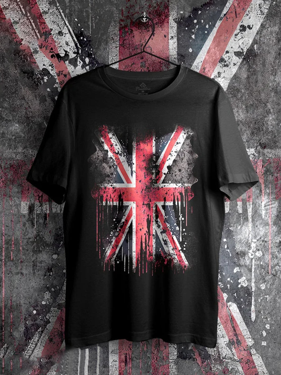 Men's UK Flag Print Casual Tee