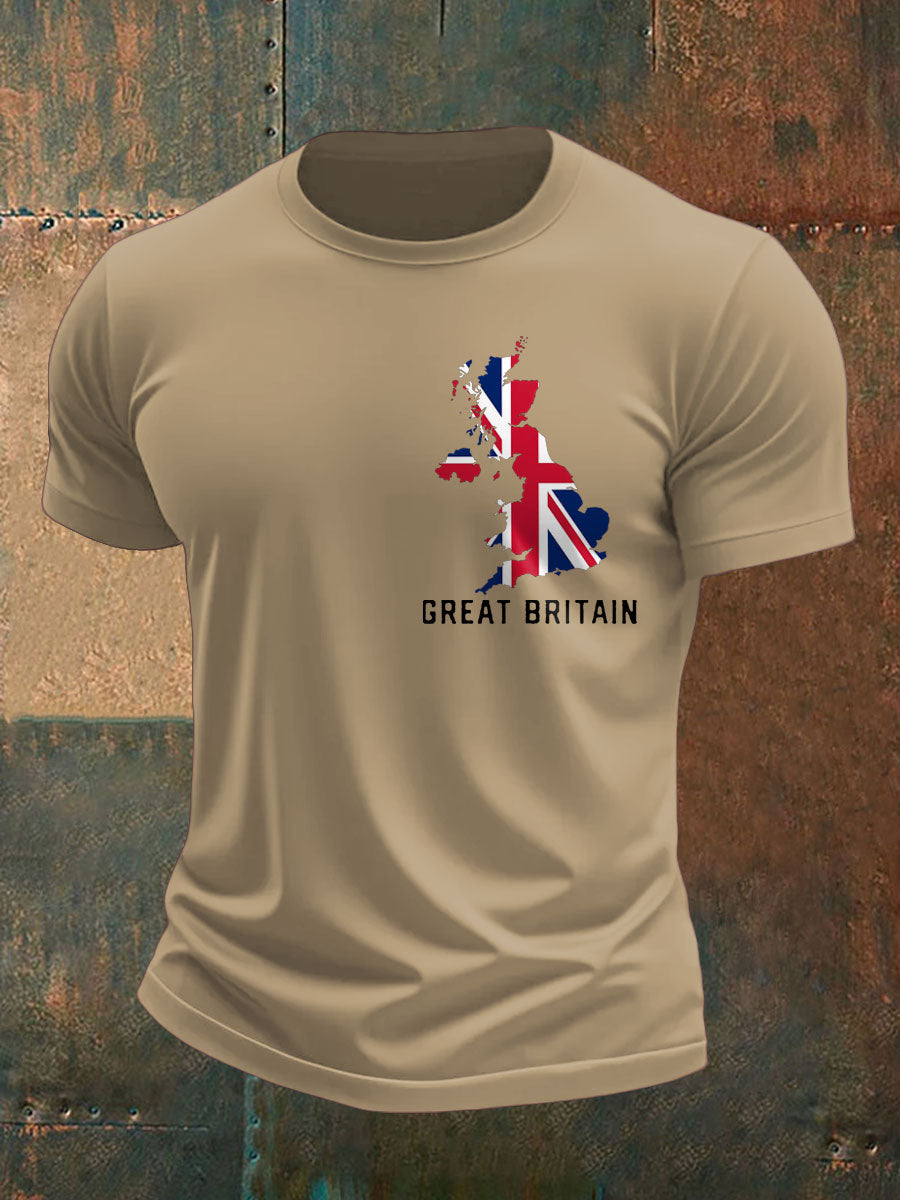 Men's UK Flag Patriotic Printed T-shirt