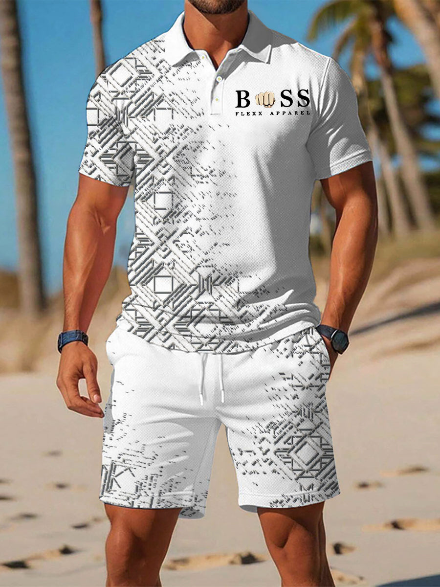 Men's Casual Business Short Sleeve Shirt Suit