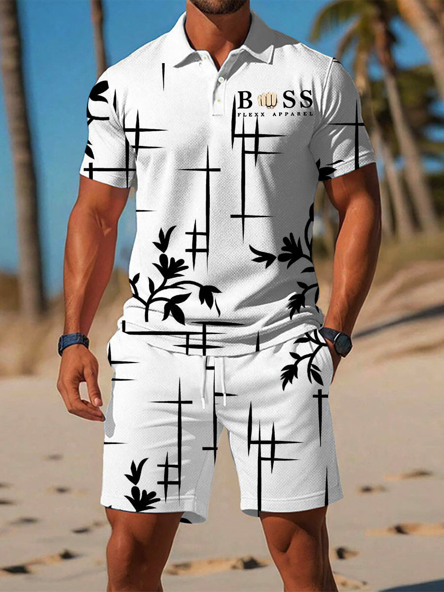 Men's Casual Business Short Sleeve Shirt Suit