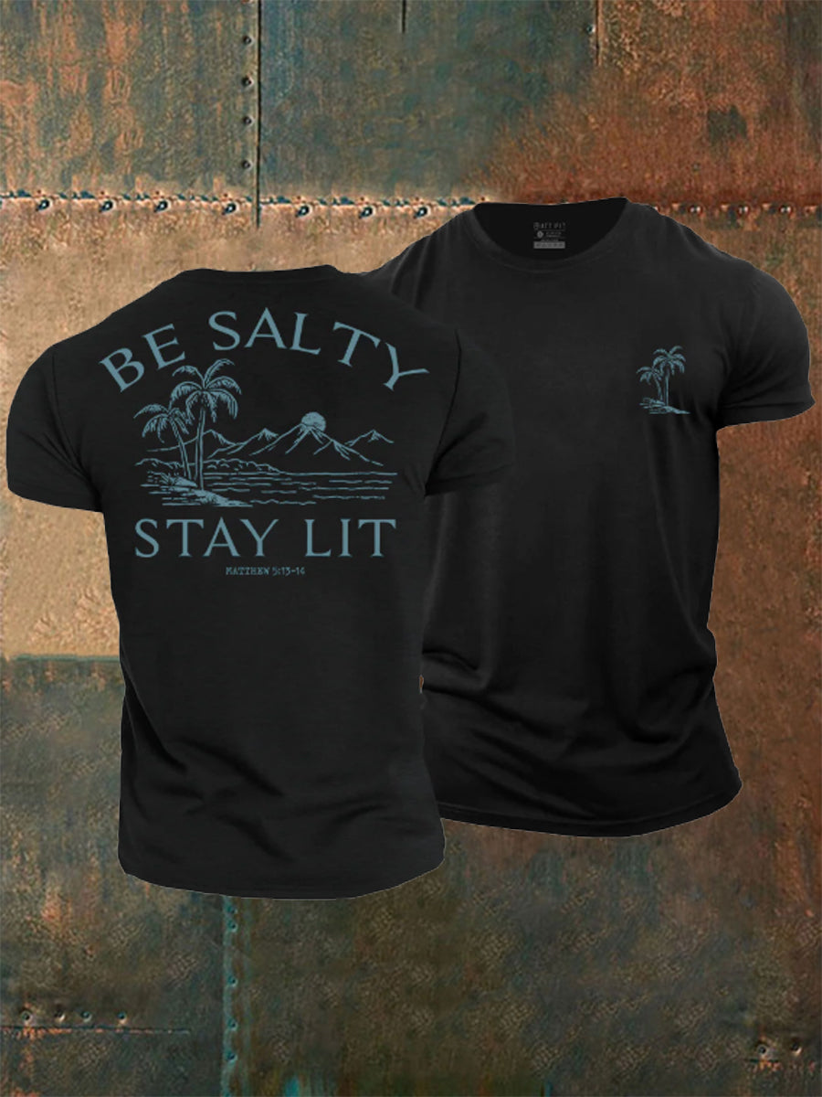 Men's Be Salty Stay Lit Cotton T-Shirt