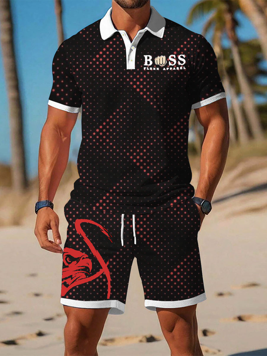 Men's Casual Business Short Sleeve Shirt Suit