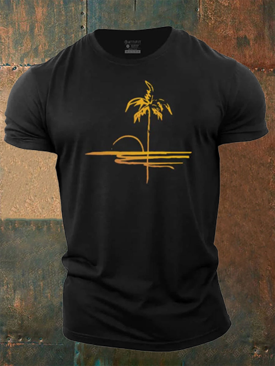 Men's Simple Beach Cotton T-Shirt