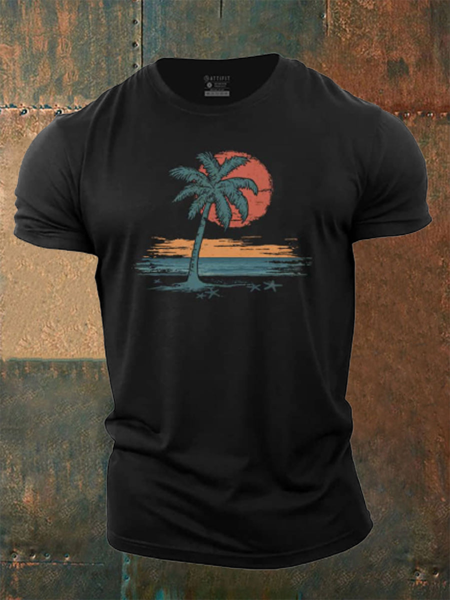 Men's Sunset At The Seaside Cotton T-Shirt