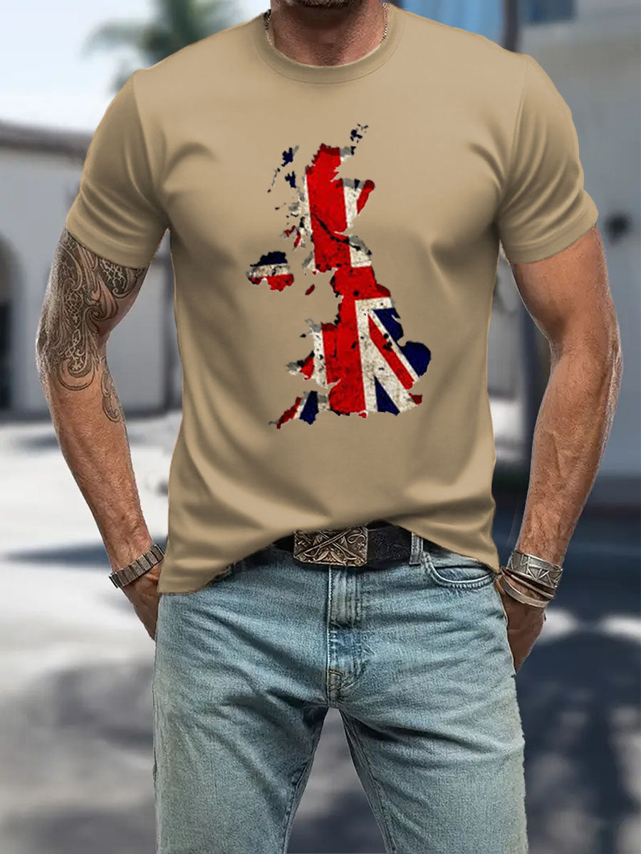 Men's British Flag Printed Casual T-Shirt