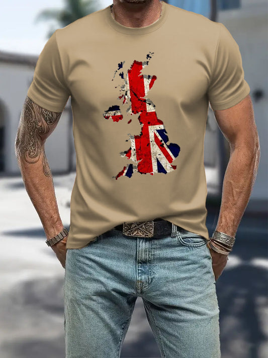 Men's British Flag Printed Casual T-Shirt