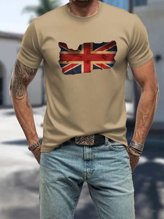 Men's British Flag Printed Casual T-Shirt