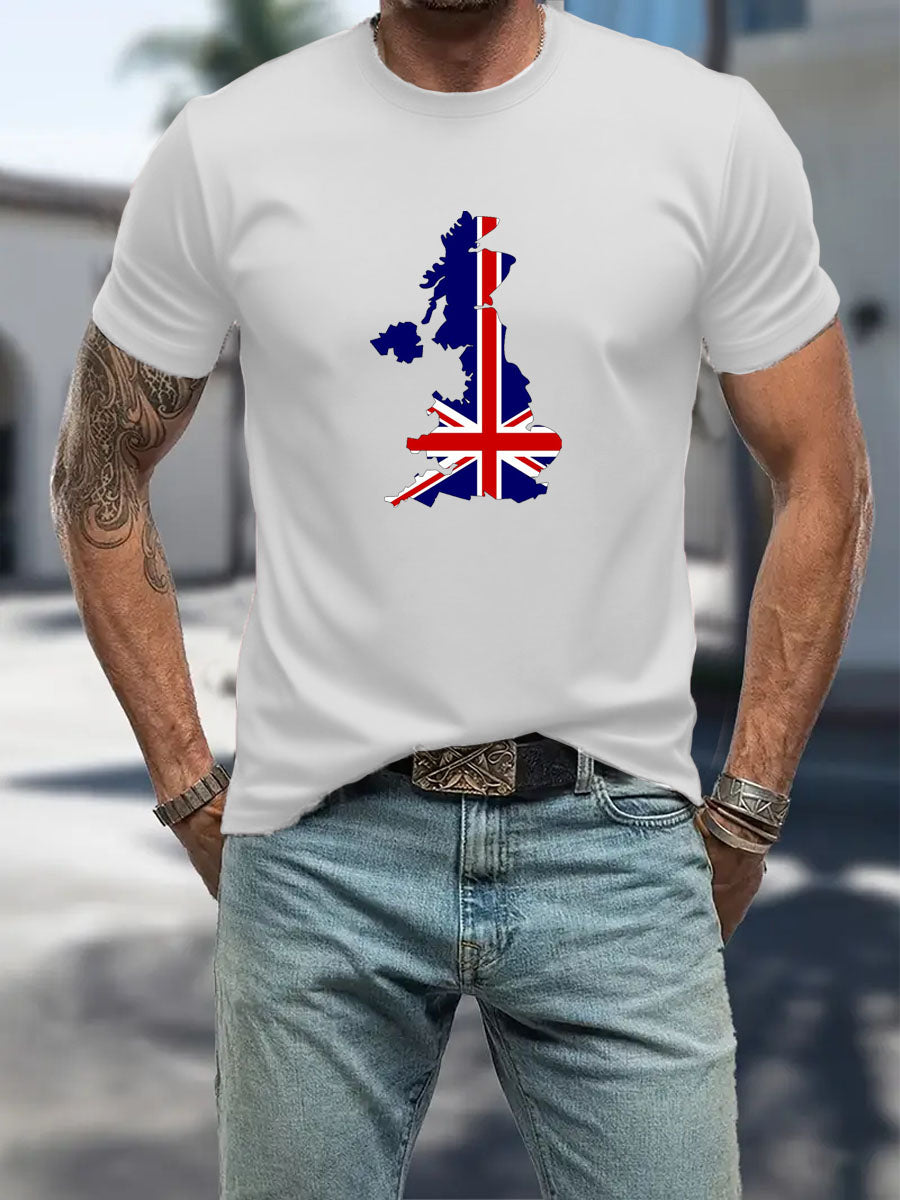 Men's British Flag Printed Casual T-Shirt