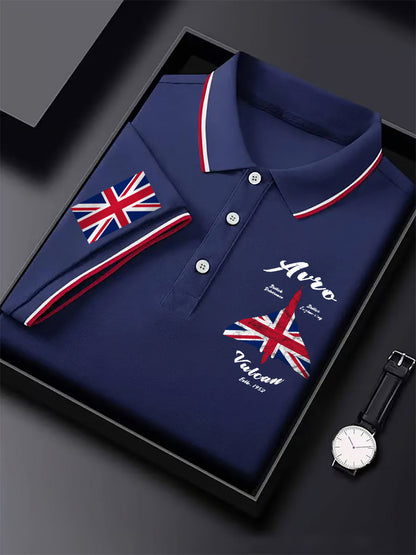 Men's Vintage British Flag Avro Vulcan RAF Nuclear Bomber Print Casual Top
