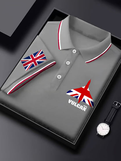 Men's Vintage British Flag Avro Vulcan Print Casual Top