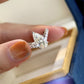 3-Carat Sterling Silver Waterdrop Moissanite Ring
