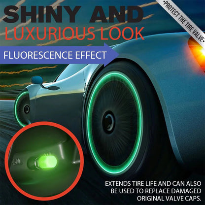 Universal Fluorescent Car Tire Valve Caps 4pcs