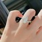 3-Carat Sterling Silver Waterdrop Moissanite Ring