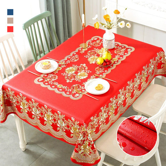 Luxury Waterproof & Oil-Proof Wash-Free Square Tablecloth